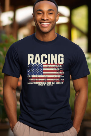 Racing Flag-Navy T Shirt