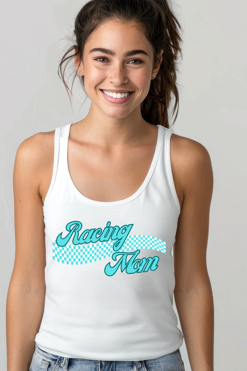 Racing Mom-White Tank