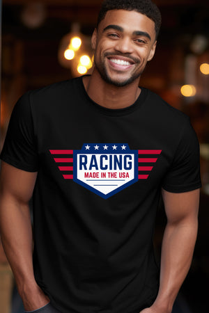 USA Racing Shield-Black T Shirt