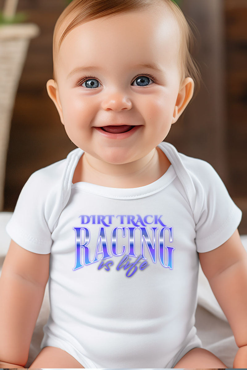 Racing is Life-White Baby One Piece