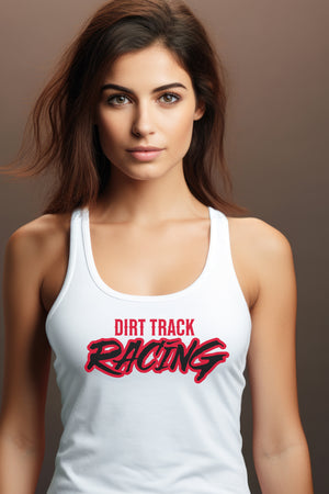 Dirt Track Racing-Red Grunge White Tank