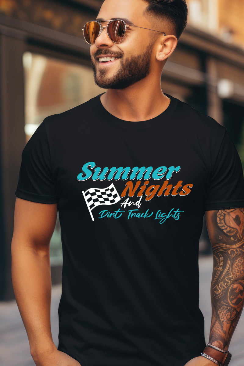 Summer Nights-Black T Shirt